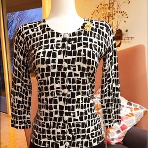 Merona Cardigan Black & White Sweater - size S